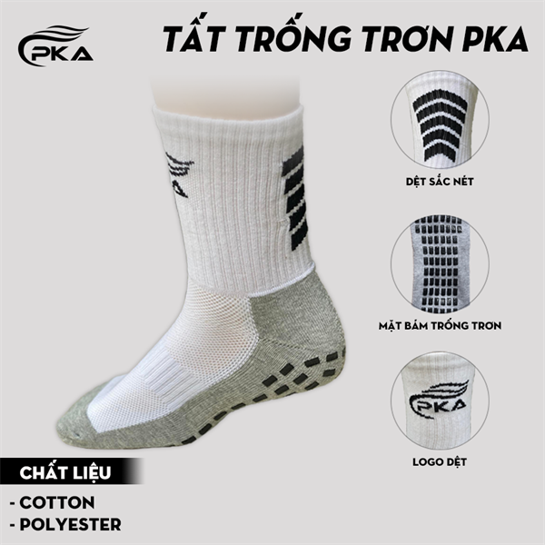 Tất trống trơn PKA màu trắng