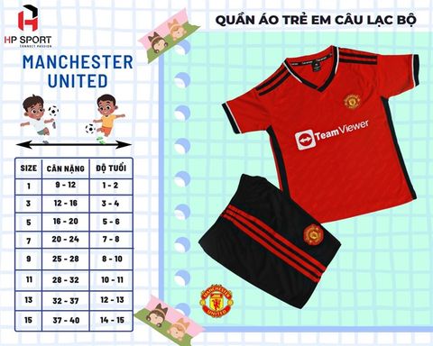 Bộ trẻ em Manchester United đỏ