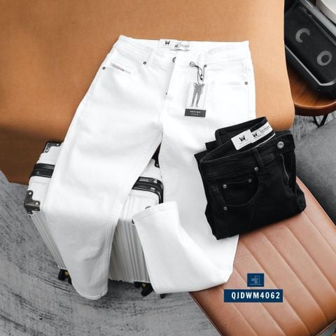 Quần Jean Nam Trắng Trơn Slimfit Deniwo QJDWM4062