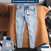 Quần Jean Slim Trơn Light Blue QJDWM4092