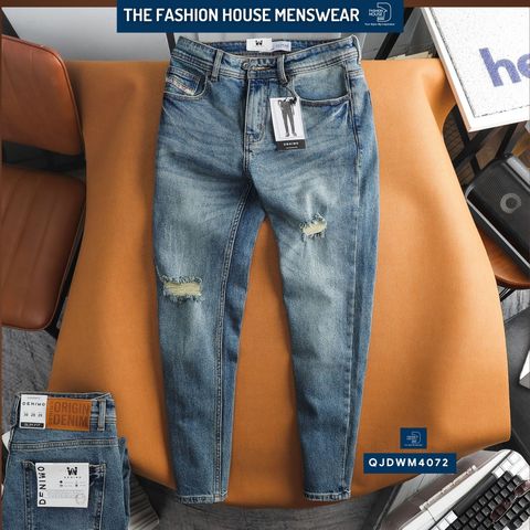  Jean Slim Rách Indigo QJDWM4072 