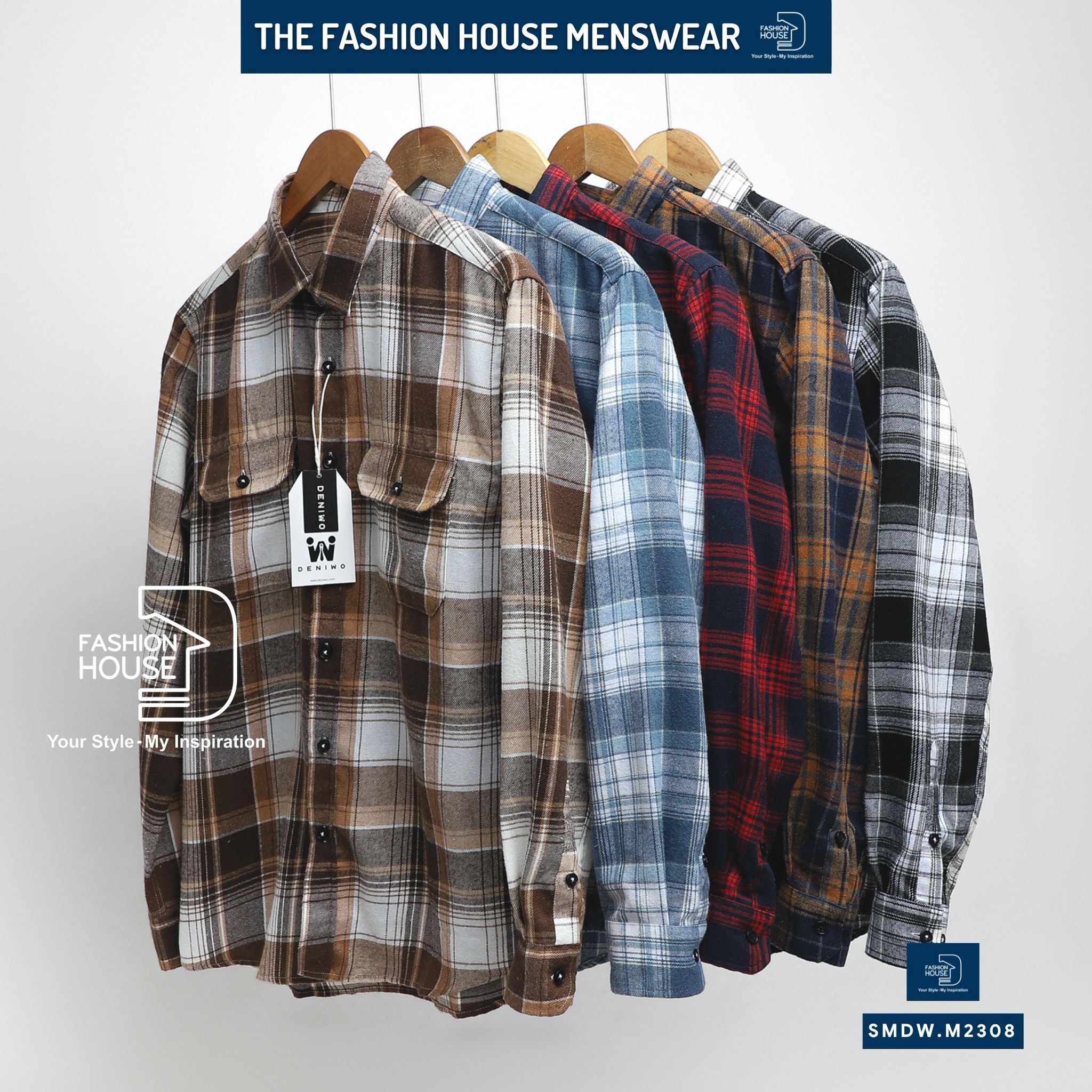 Sơ Mi Dài Tay Caro Dạ Flannel SMDW.M2308