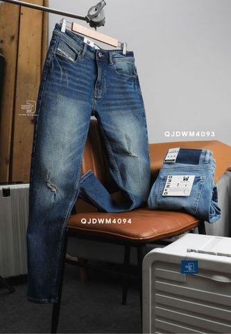  Quần Jean Slim Rách Dark Blue QJDWM4094 