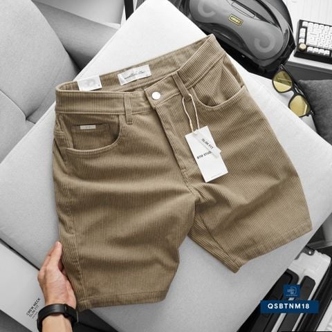 Quần Short Nhung Gân Dáng Ngắn QSBTNM18