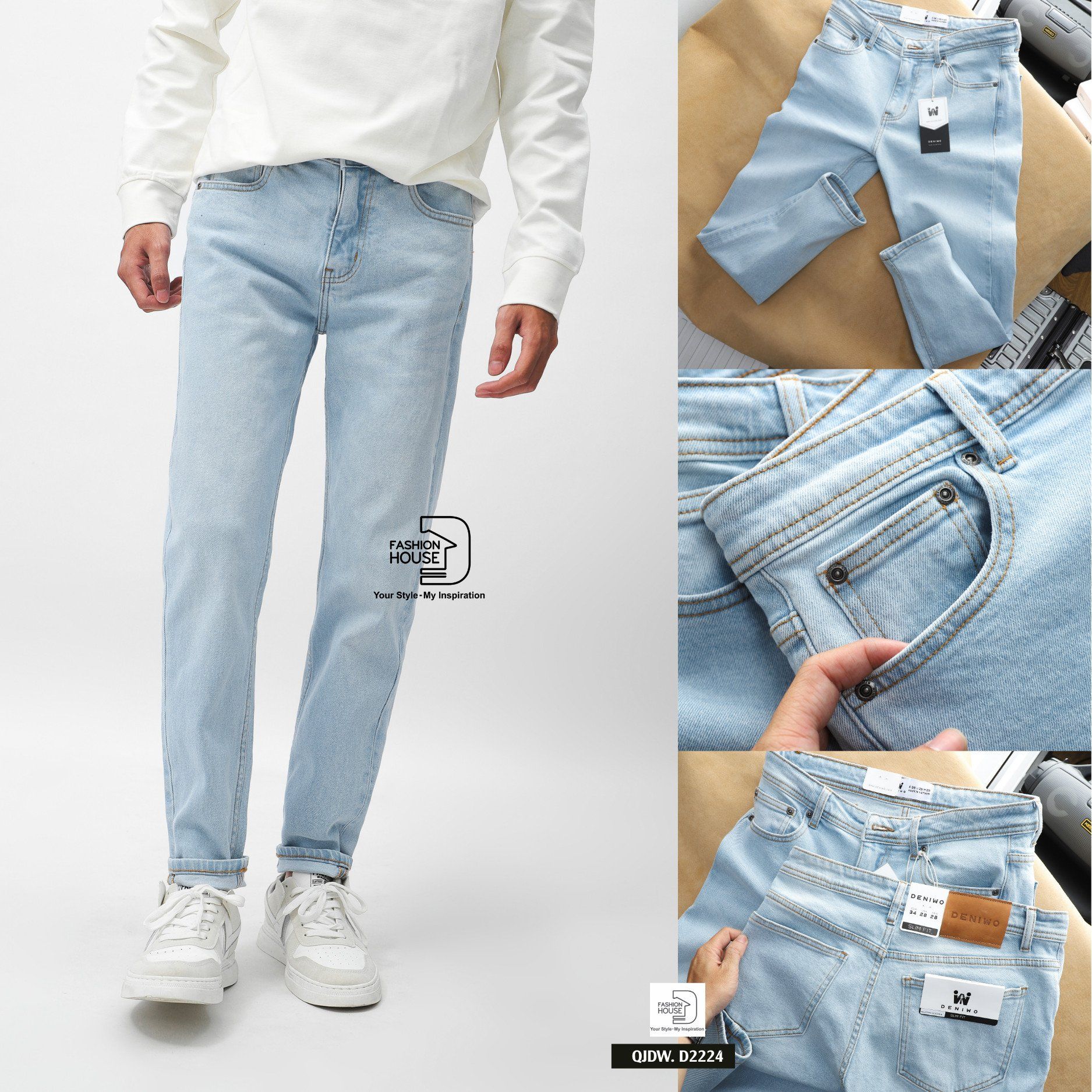 Quần Jean Trơn Light Blue QJDW.D2224