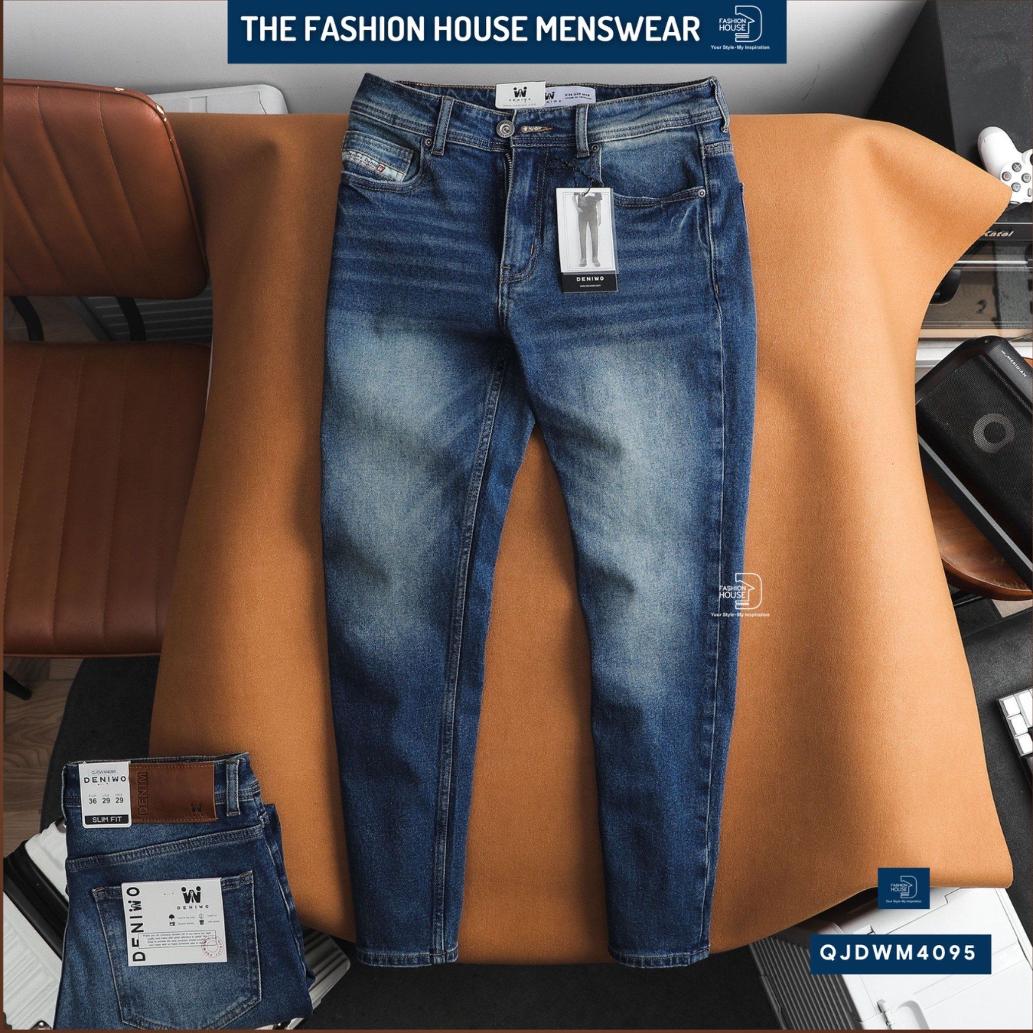 Jean Slim Trơn Dark Blue QJDWM4095