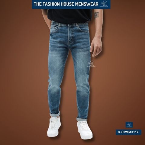  Quần Jean Slim Xanh Gãy QJDWM3112 