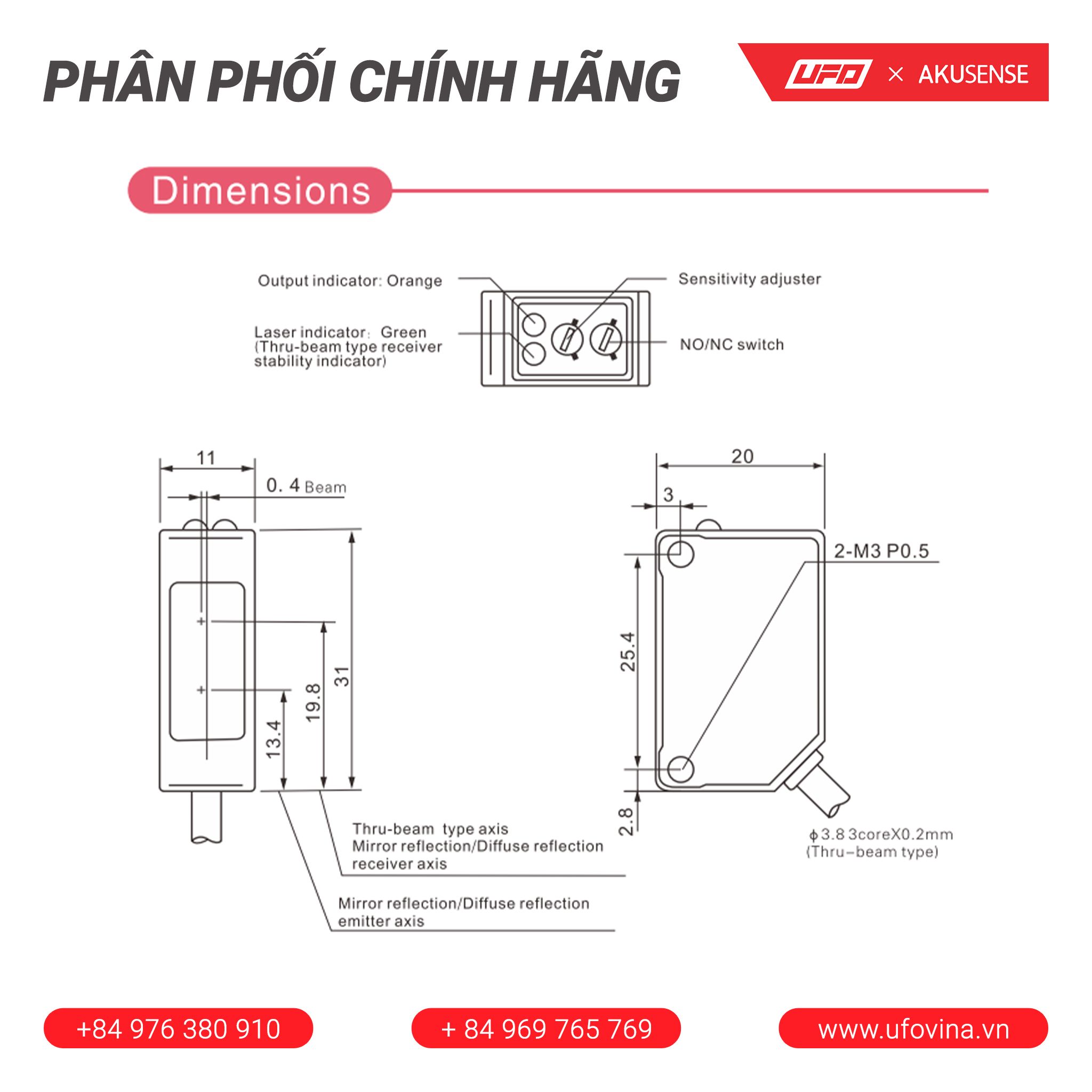  Akusense Laser Sensor - ELC-RM10N 