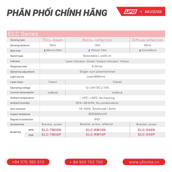  Akusense Laser Sensor ELC TM30P 