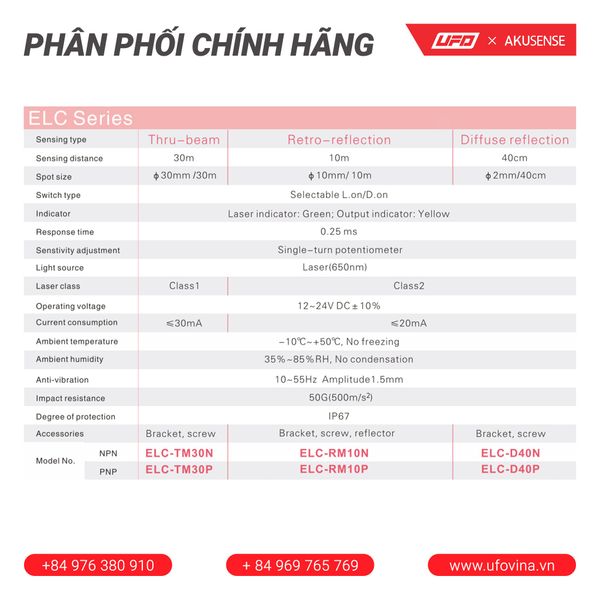  Akusense Laser Sensor ELC TM30N 