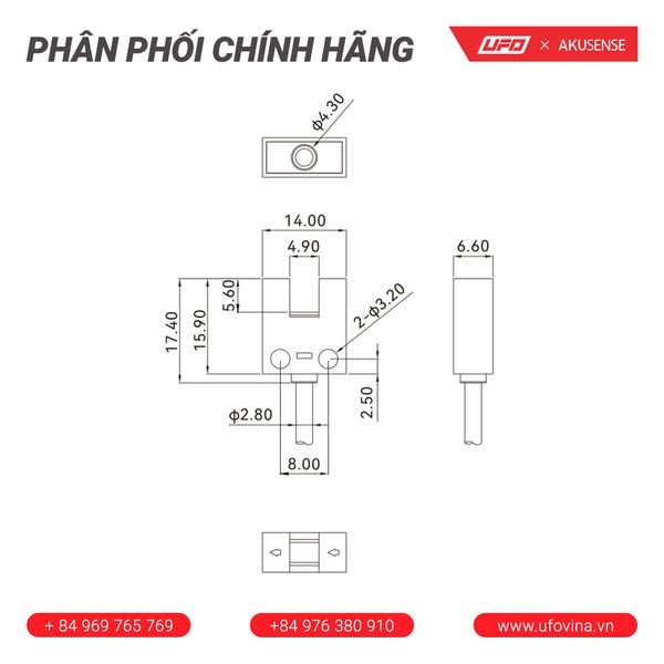  Akusense Small Slot Sensor SU-201NA-W 