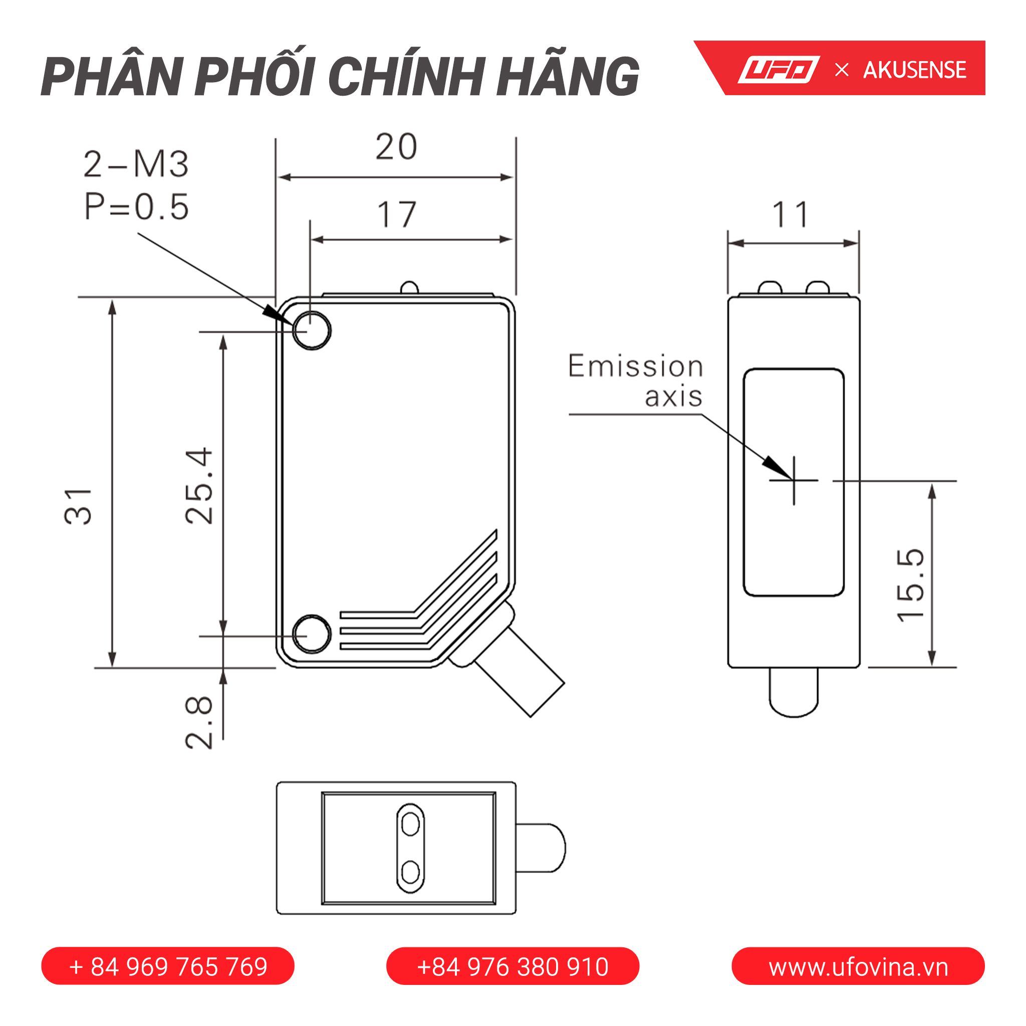  Akusense Square Sensor ELE-TM30N 