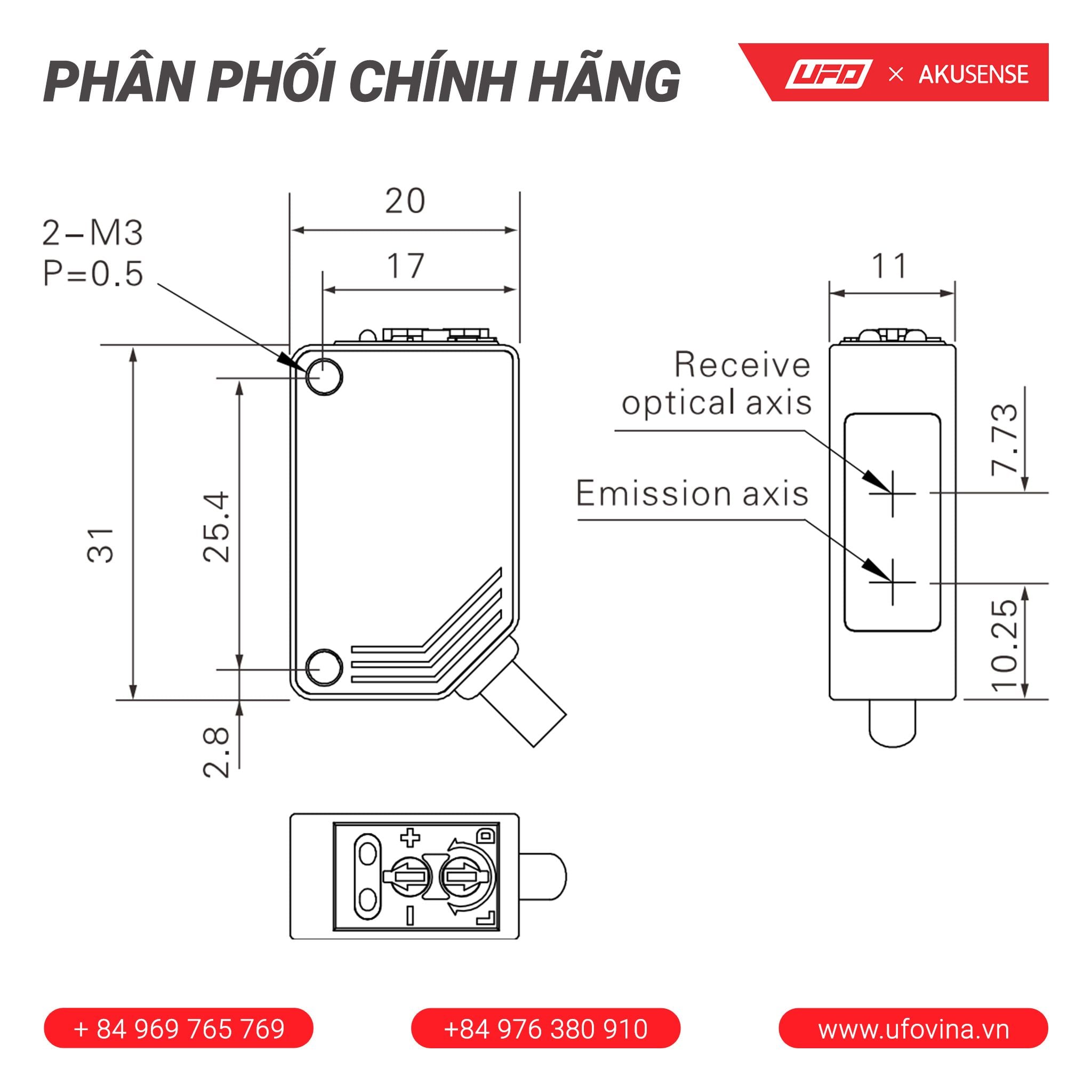  Akusense Square Sensor PTV-D30N 