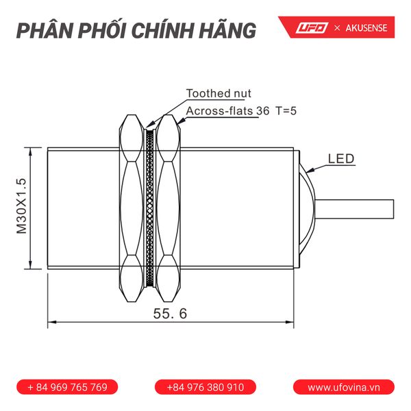  Akusense Standard Distance Sensor TRF30-10NO 