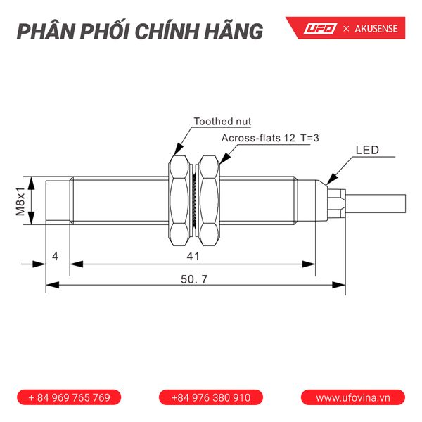  Akusense Standard Distance Sensor TRN08-02NO 