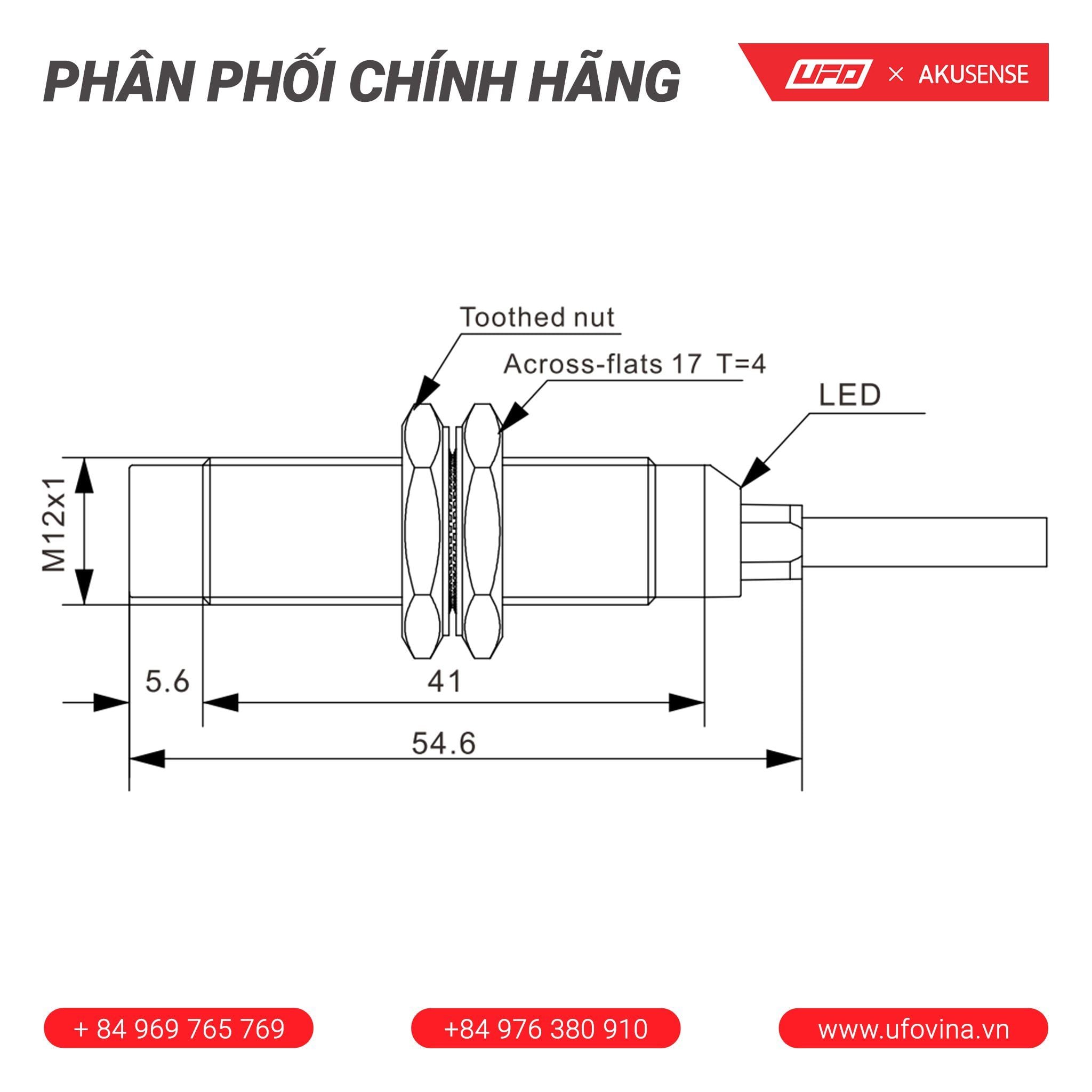  Akusense Standard Distance Sensor TRN12-04NO 