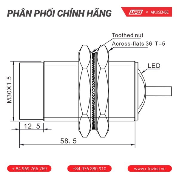  Akusense Standard Distance Sensor TRN18-08NO 