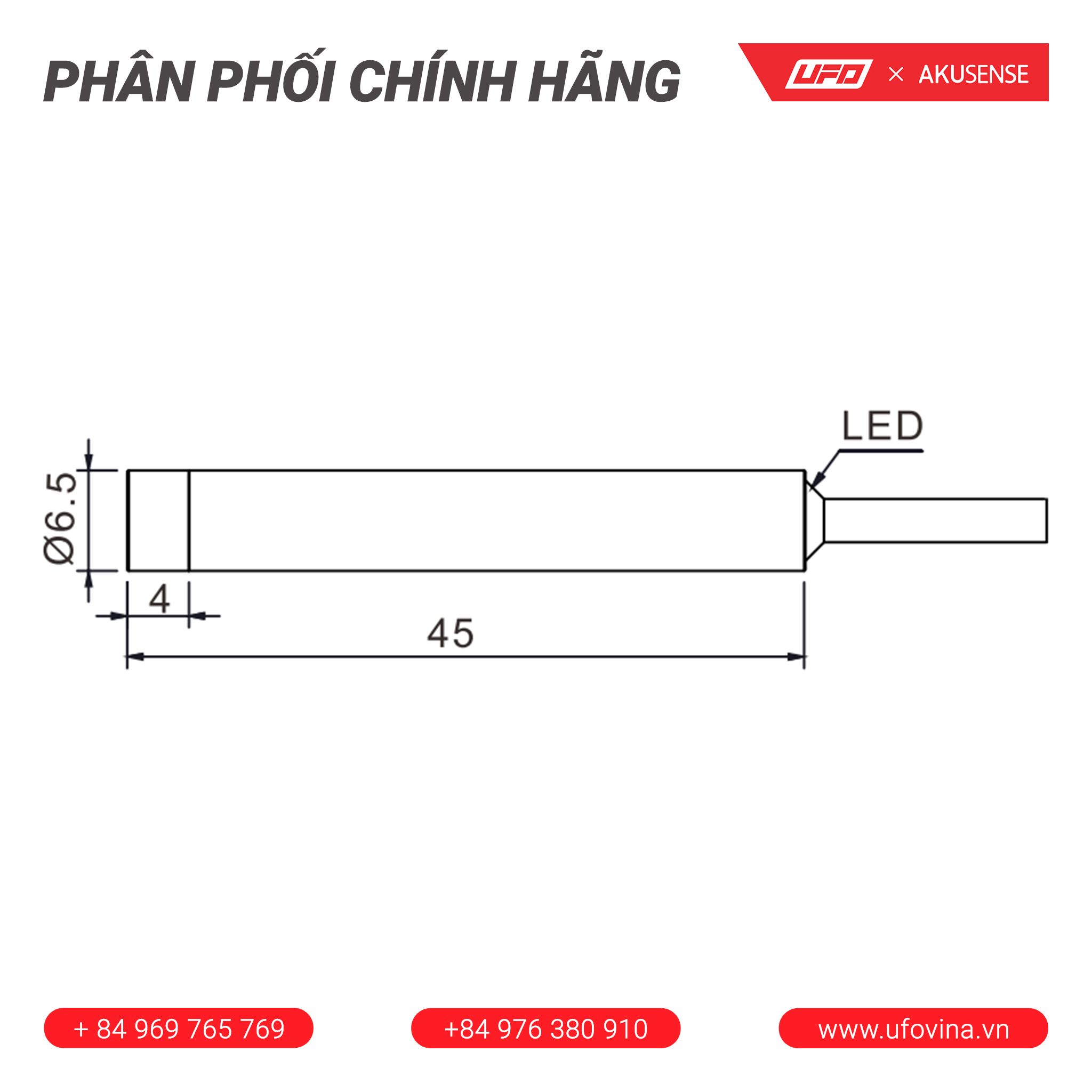  Akusense Standard Distance Sensor TRN6.5-02NO 