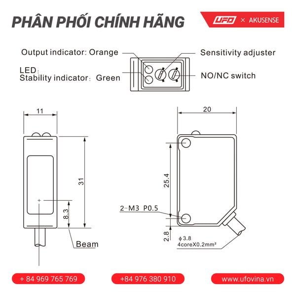  Akusense Background Suppression Sensor ELS-ZL30N 