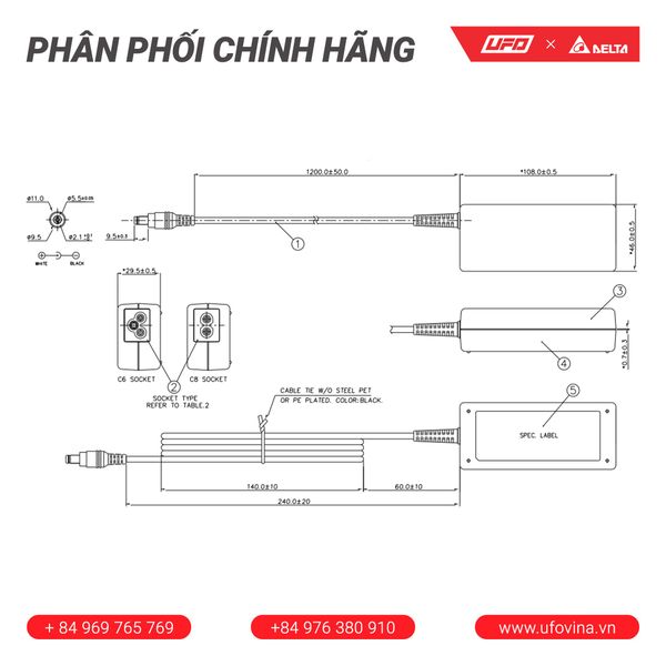  Delta - Desktop AC Adapters - ADT-060A12AA B-A 