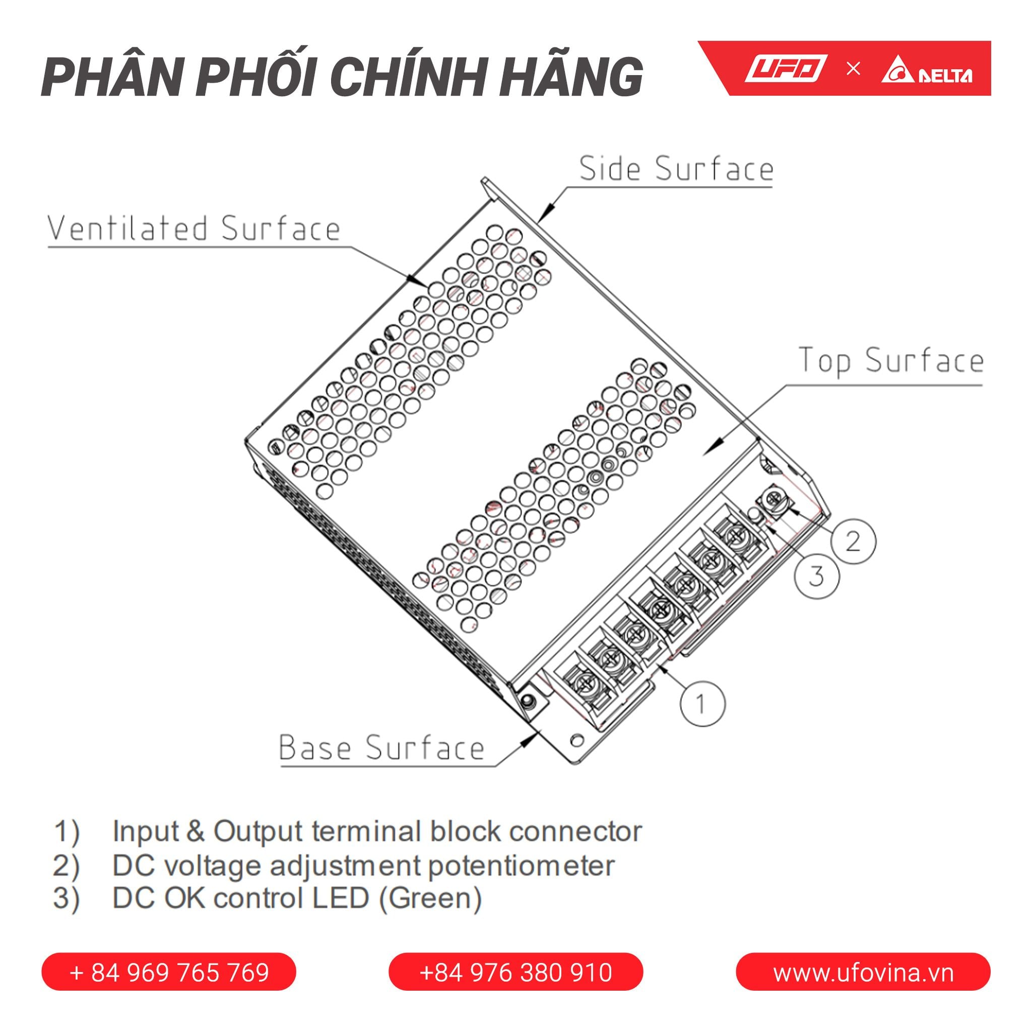  Bộ nguồn Delta - PMT-12V100W2BA 