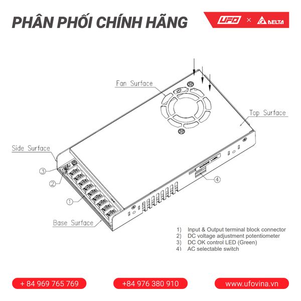  Bộ nguồn Delta - PMT-24V350W2BR 