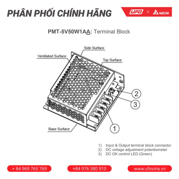  Bộ nguồn Delta - PMT-5V50W1AA 