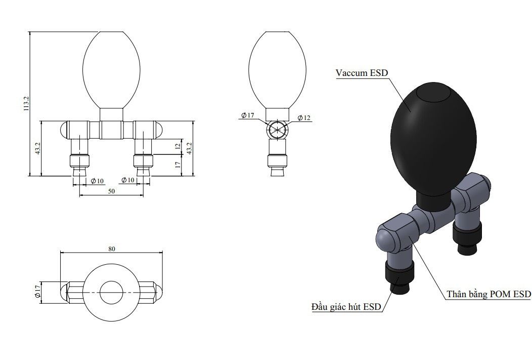 Bộ hút chân không Chống tĩnh điện 