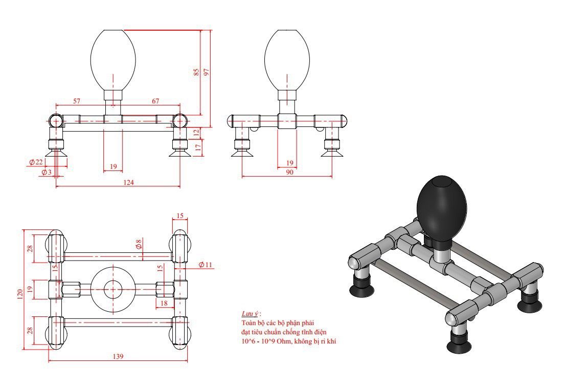  Bộ hút chân không Chống tĩnh điện 