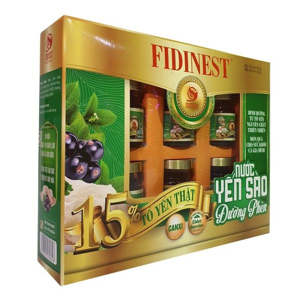 NƯỚC YẾN FIDINEST ĐƯỜNG PHÈN 15% BỔ SUNG ELDERBERRIES