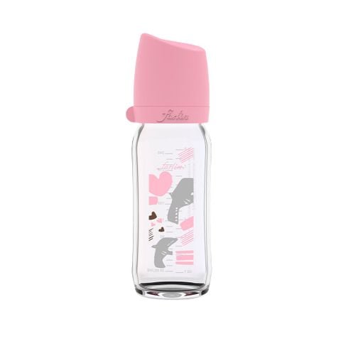  Bình Sữa Thủy Tinh Cổ Rộng Heart Dove hiệu FARLIN - Hồng Cổ Điển - 240ML 