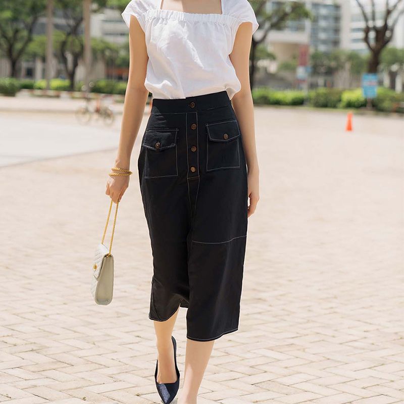Mua Chân váy linen xòe dài dáng A kèm đai  Tiki