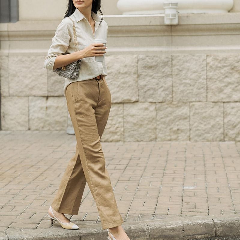 Giảm giá Áo sơ mi linen dài tay form dài cổ đức nhiều khuy BeeCost #20 Giảm giá Áo sơ mi linen dài tay form dài cổ đức nhiều khuy BeeCost