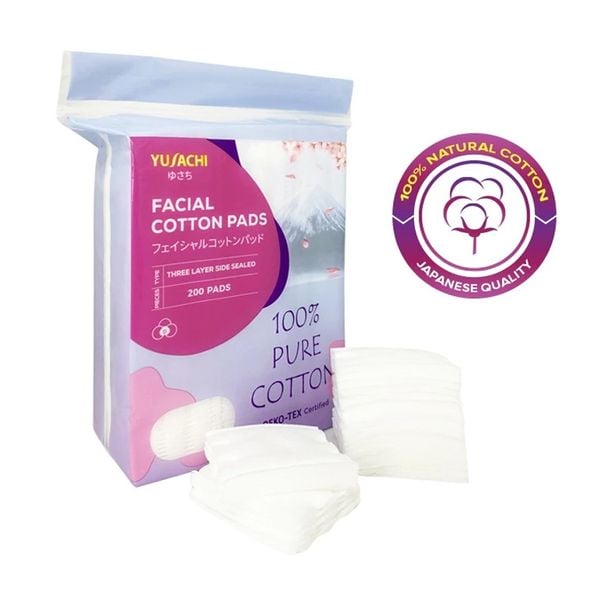 f188 vip 2 Bông Tẩy Trang Yusachi Suzuran Cao Cấp Nhật Bản 100% Cotton 150 Miếngx2