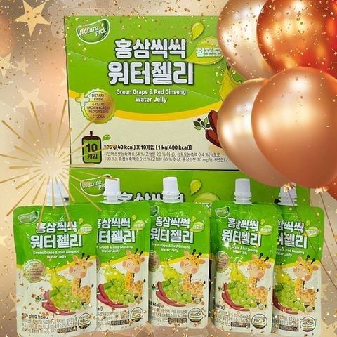 (HSD: 7/2025) Thạch Hồng Sâm Nho Xanh Sturdy 100Gr*10 Gói (MAS)
