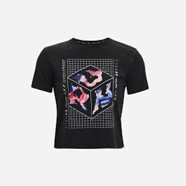 Áo Thun Chạy Bộ Nữ Under Armour UA App Run Anywhere Running T-Shirt W Black/Halo Gray 1373449-001