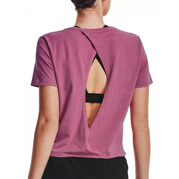 Áo Thun Chạy Bộ Nữ Under Armour UA App Run Anywhere Running T-Shirt W Pace Pink/Black/Reflec 1373449-669