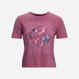Áo Thun Chạy Bộ Nữ Under Armour UA App Run Anywhere Running T-Shirt W Pace Pink/Black/Reflec 1373449-669