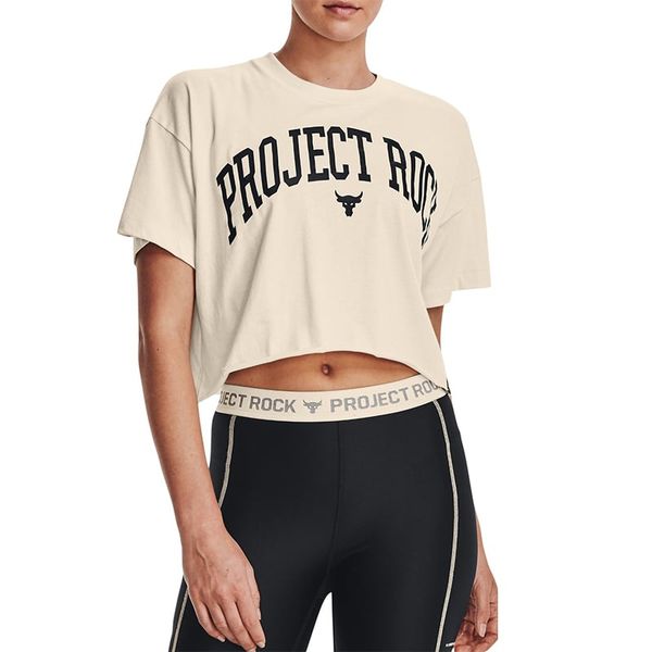Áo Thun Tập luyện Nữ Under Armour UA App Project Rock Training T-Shirt W Summit White/Black 1373594-110