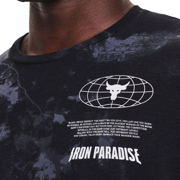 Áo Thun Tập luyện Nam Under Armour UA App Project Rock Training T-Shirt M BLACK/TEMPERED STEEL/ 1374843-001