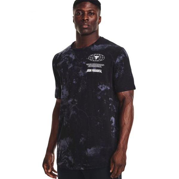 Áo Thun Tập luyện Nam Under Armour UA App Project Rock Training T-Shirt M BLACK/TEMPERED STEEL/ 1374843-001