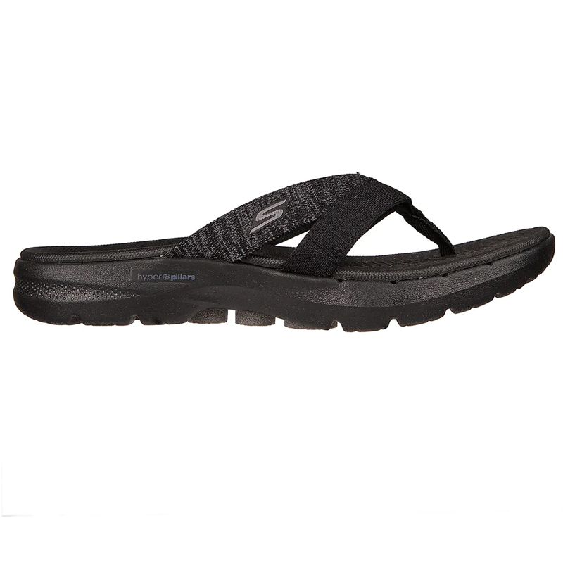 Dép Xỏ Ngón Thời Trang Nữ Skechers GO WALK 6 SANDAL - POISE 141010-BKGY