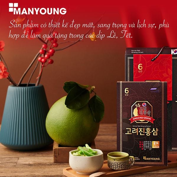 Nước Hồng Sâm 6 Năm Tuổi ManYoung Giúp Tăng Cường Sinh Lực, Phục Hồi Sức Khoẻ Hiệu Quả - 30 gói