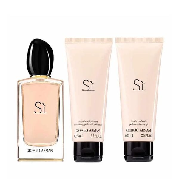 Bộ Set Nước Hoa Giorgio Armani Sì Eau De Parfum 3pcs (Nước Hoa 100ml + Sữa tắm 75ml + Dưỡng thể 75ml )