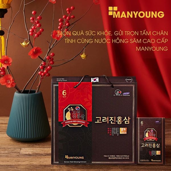 Nước Hồng Sâm 6 Năm Tuổi ManYoung Giúp Tăng Cường Sinh Lực, Phục Hồi Sức Khoẻ Hiệu Quả - 30 gói