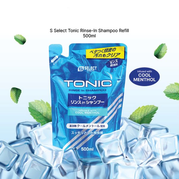 (HSD: 2/2027) Dầu Gội, Xả Bạc Hà Mát Lạnh Dành Cho Nam S Select (Gói Refill) 500ml