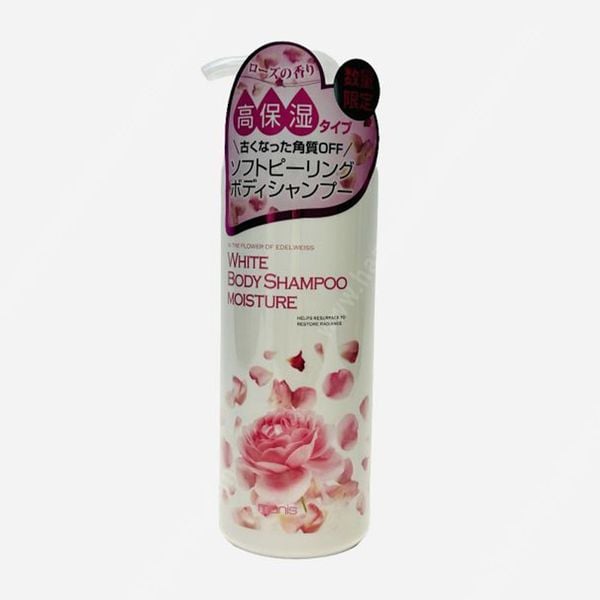 (HSD: 6/2026) Sữa Tắm Trắng Da, Dưỡng Ẩm Manis Manis White Body Shampoo Moisture (Hương Hoa Hồng) 450ml