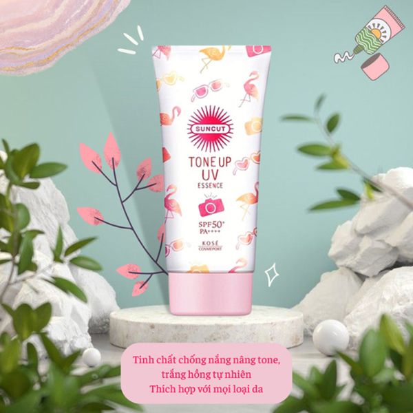 Tinh Chất Chống Nắng Nâng Tone Trắng Hồng Tự Nhiên Kose Suncut Tone Up UV Essence SPF50 + PA ++++ 80g