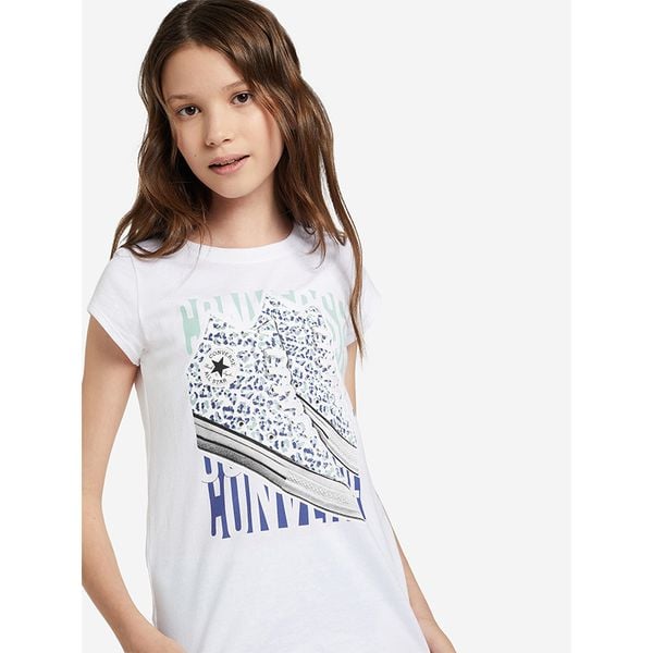Áo Thun Thời Trang Bé Gái Rookie Converse APP CNVG Block Party Sneaker Tee 4CC276-001