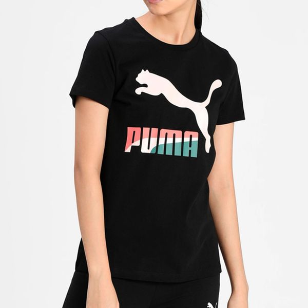Áo Thun Thời Trang Nữ Puma Classics Logo Tee (s) Black-Multi 530077_61